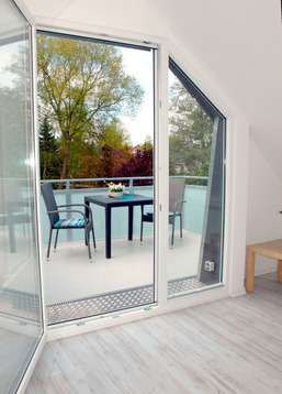Blick zum Balkon